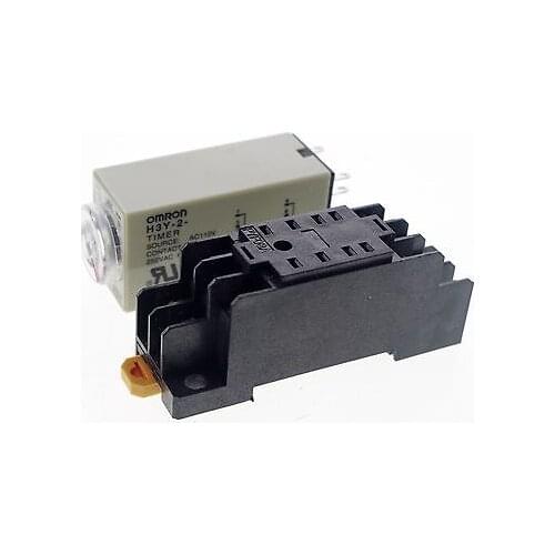 110VAC H3Y-2 Power On Time Delay Relay Solid-State Timer Max 1S DPDT With Socket