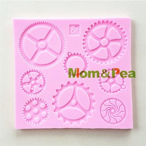 Mom&Pea 1135 Free Shipping Mechanical Parts Silicone mold Cake Decoration Fondant Cake 3D Mold Food Grade