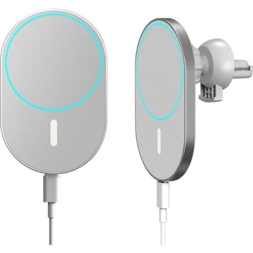 15W Car Qi Wireless Charger For iPhone 12 12Pro 11 XR XS metal Mounted Qi Standard 3.0 Magnetic Wireless Car Air Vent Charger