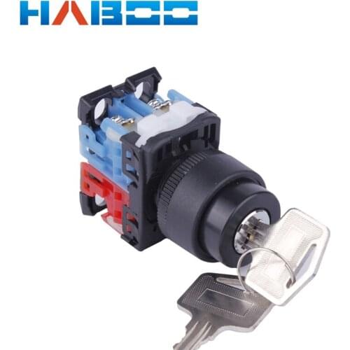 22mm FUJI Similar Self-resetting Electrical Key Switch Start 2position/3position Locking On-off