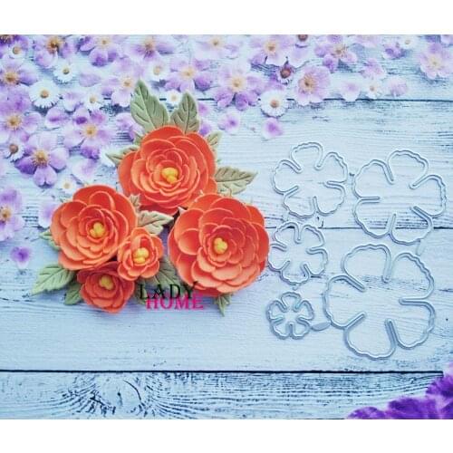 5Pcs Flowers Craft Metal Cutting Die Mold Punch Stencil Template for DIY Scrapbooking Paper Album Photo Card Making Dies Cut