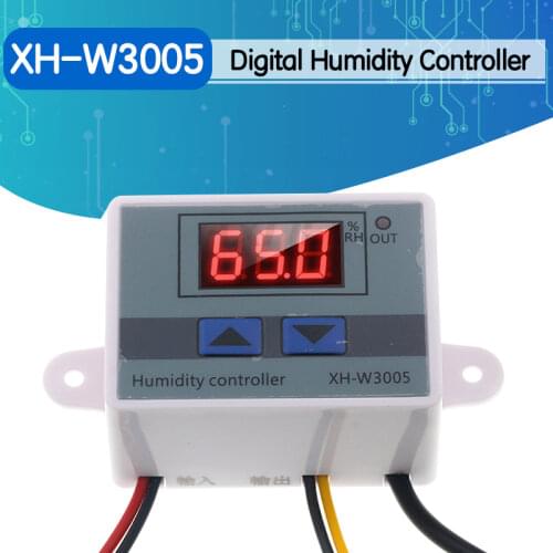 XH-W3005 W3005 DC12V 24V AC110V-220V Digital Humidity Controller Hygrometer Humidity Control Switch 0~99%RH With Humidity Sensor
