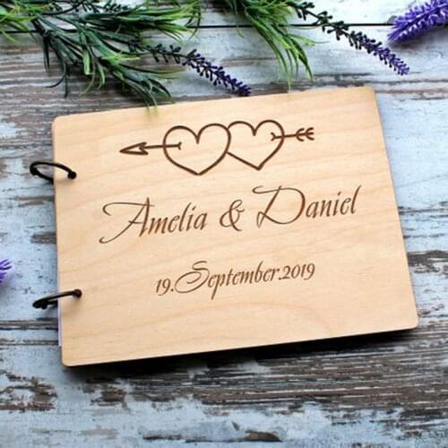 Wedding guest book Wooden guest book Rustic printing Guestbook Wedding memory Engraved guest book Custom guest book