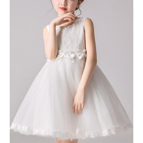 Kids Girls‘ Dress Wedding Party Clothes Flower Beading Gown Princess Summer Girls Frock Costumes Childrens Elegant Dress