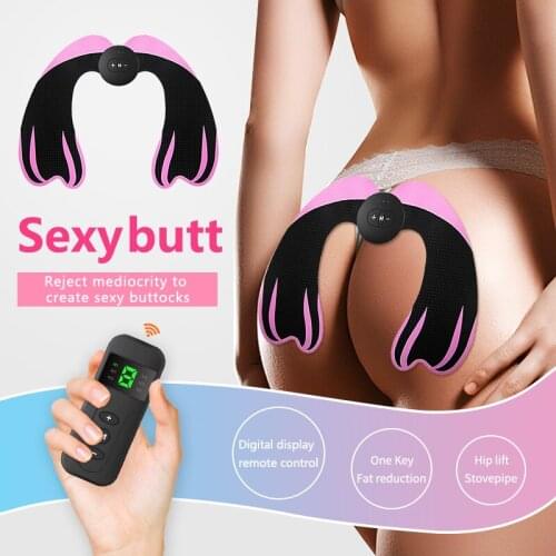 EMS Abdominal Muscle Stimulator Hip Trainer Electric Wireless ABS Stimulator Fitness Body Slimming Massager with Remote Contrtol