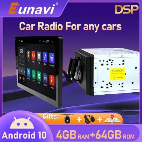 Eunavi 2 din 10.1 inch DSP TDA7851 Universal Android 10 Car Multimedia Radio player 2din GPS touch screen Bluetooth wifi NO DVD