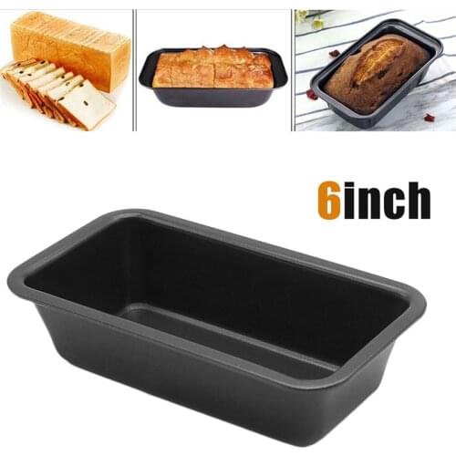 6inch Loaf Pan Rectangle Toast Bread Mold Cake Mold Carbon Steel Loaf Pastry Baking Bakeware Non Stick Pan Baking Supplies