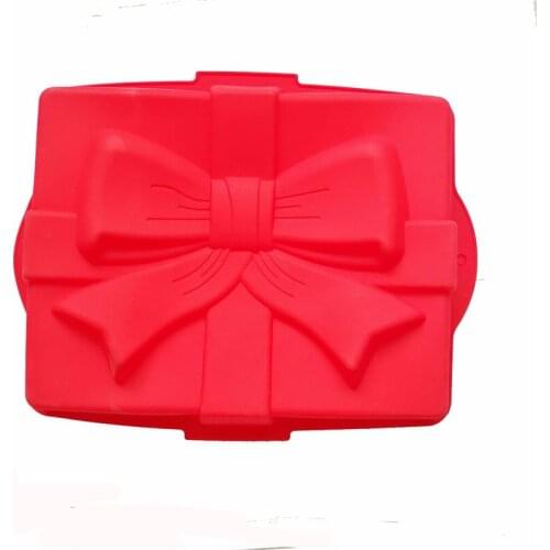 Big Size Bowknot Square Round Baking Cake Pan Cake Mold Silicone Bakeware Pan Baking Mould Gift Box shape Cake for Birthday
