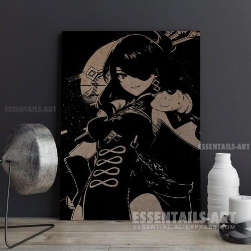 Genshin Impact Vintage Beidou Canvas Wall Art Painting Decor Bedroom Study studio print Living kid Room Home Decoration Prints