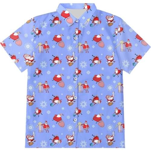 IFPD EU Size Christmas Mens New 3D Print Santa Claus Gift Best Selling Button Shirt 6XL Personality Plus Size Xmas Party Shirts