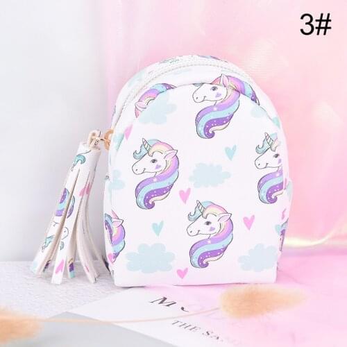 12Styles Women Wallets Kawaii Card Holder Key Money Bags Kids Small Cute Cartoon Unicorn Coin Purses For Girls Ladies Purse