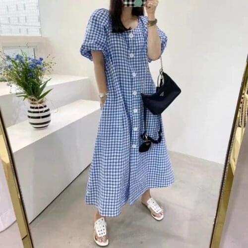 Summer WomenS Dress 2021 Shirt Dress Long Evening Female Vintage Maxi Plaid Oversize Beach Women Dresses Casual Elegant Prom