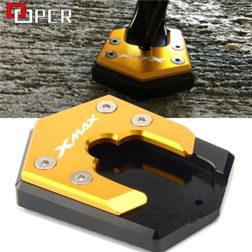 LOGO X-MAX For Yamaha XMAX 300 2017 2018 2019 Motorcycle CNC Side Kickstand Stand Extension Plate