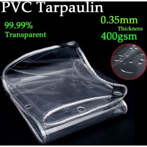 0.35MM Thickness Transparent PVC Tarpaulin Rainproof Cloth Balcony Windows Awning Tarp Pet House Waterproof Cover Tarpaulin