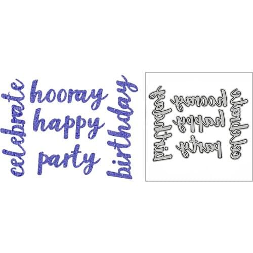 New Hooray Happy Birthday Party 2021 Metal Cutting Dies for DIY Scrapbooking and Card Making Decor Embossing Craft No Stamps Set