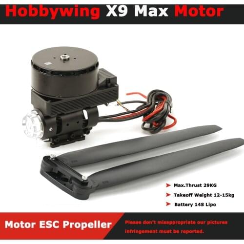 Hobbywing Brand-new X9 MAX Power system Maximum Load 15kg for DIY 20L/25L Multirotor Agricultural Spraying Drone
