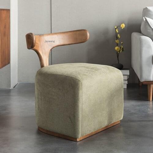 Nordic Solid Wood Balcony Office Single Sofas Modern Simple Designer Club Back Casual Sofa Living Room Bedroom Fabric Sofa Chair