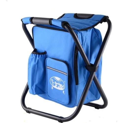 Portable ice pack with insulation bag can be back fishing stool beach chair light outdoor refrigerated folding stool chair