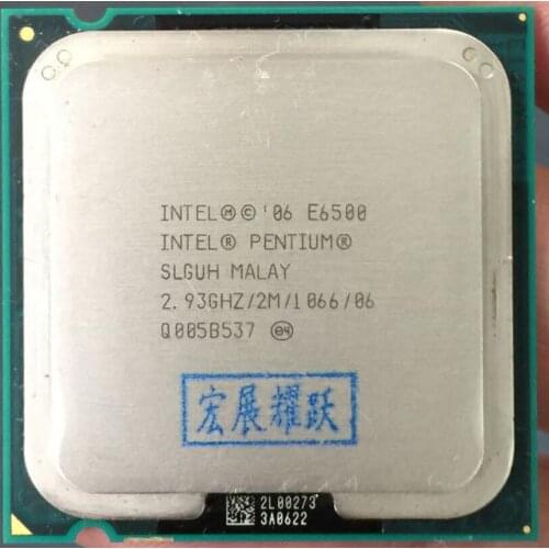 Free Shipping Intel Pentium E6500 Computer CPU Socket 775 Core 2 Duo Desktop Processor 2.93GHz / 2MB Cache /scrattered piece