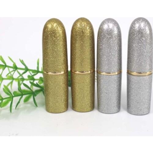 Empty silver / gold bulet shape lipstick tube for lip rouge case DIY cup size 12.1mm