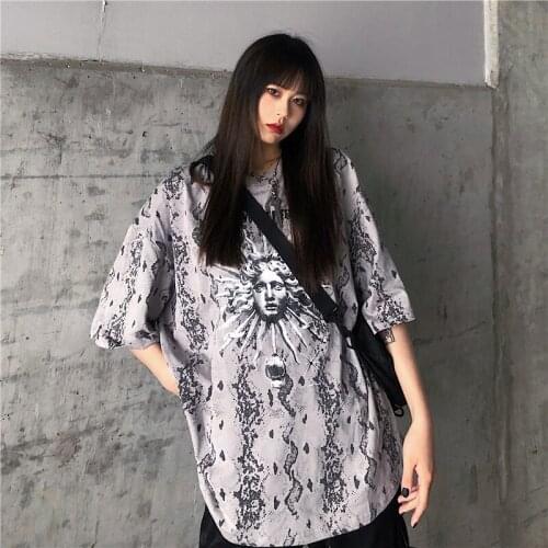 2021 summer new Harajuku fashion letter printing pattern long ins short-sleeved t-shirt women