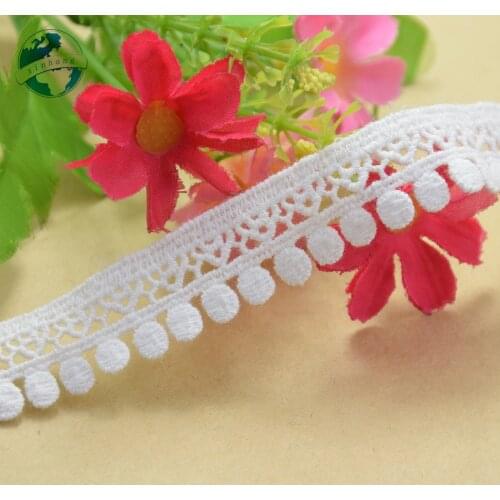 1.7cm Width White Embroidery Lace Fabric Sewing Ribbon Guipure Trim Warp Knitting DIY Garment Wedding Accessories Appliques#1773