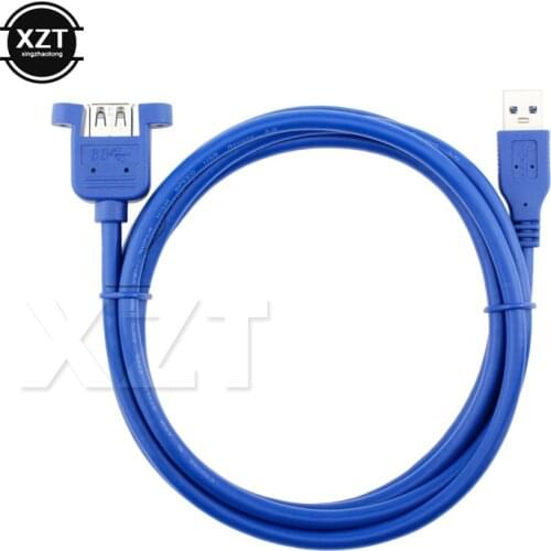 1pcs High Quality USB3.0 male to female extension cable with screw hole Can Lock Panel Mount Cable for PC Laptop