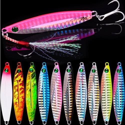 10PCS Metal Jig 7g 10g 14g 17g 21g 28g Shore Casting Jigs Lure Spoon Saltwater Sea Fishing lure Set Artificial Bait Jigging