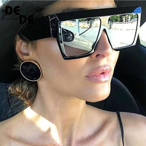 2019 Women Square Sunglasses Men Vintage Oversize UV400 Sun Glasses Ladies Brand Designer Eyewear Accessories