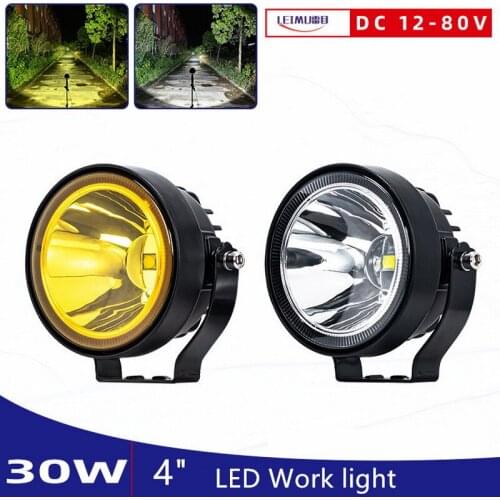 High-brightness 4-inch Round Small Sun Modified Spotlights 12-60 Volts General Fog Lamps for Automobiles and Trucks
