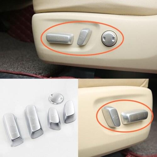 5Pcs Chrome ABS Chromed Car Seat Adjustment Button Switch Decoration Cover Trim Fit For Toyota Highlander 2015 Car Styling New