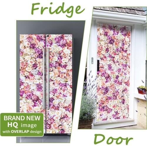 82x200cm Door Decoration Waterproof Wall Stickers Sweet Pink Rose Bedroom Wardrobe Fridge Door Decal Home Design Decor Wallpaper