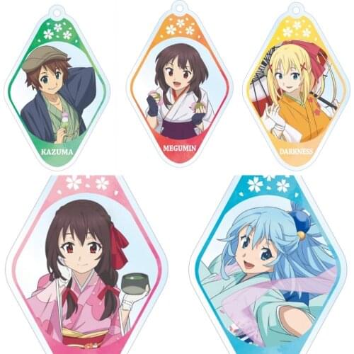 Anime Konosuba Kono Subarashi sekai ni shukufuku wo! Aqua Megumin Bags Pendant Keychain Acrylic Keyring Q Version Cute Cosplay