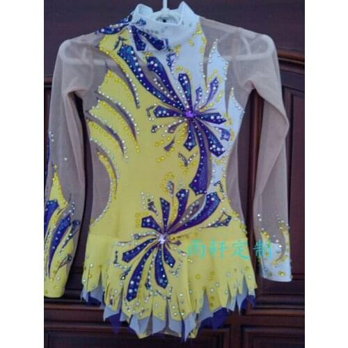 Crystal Custom Child Gymnastics Competition Dress Beautiful New Brand Vogue Figure Skating Dresses For Competition G2838