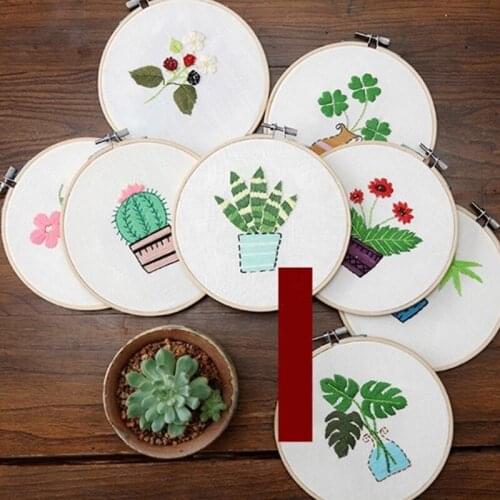 Europe Type Cloth Flower Grass Leaves Patterns Embroidery Plant Series DIY Handcraft Embroidery Supplies Hanging Paintings Decor