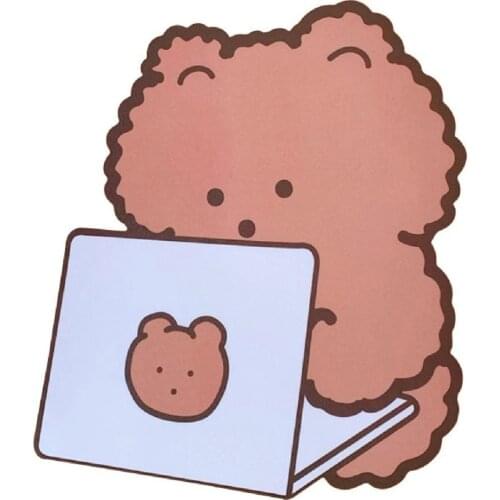 Mouse Mat Cute Chocolate Bear Rubber Cartoon Non-slip Mice Pad for Computers