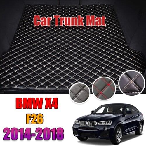Leather Car Trunk Mat X4 Liner Pad BMW 20i 28i 35i 40i Cargo Pad Carpet For BMW X4 F26 2014-2018 Trunk Boot Mat Tail Cargo Liner