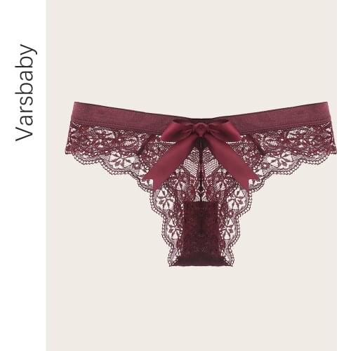 Varsbaby sexy fashion high quality lace transparent underwear S M L XL