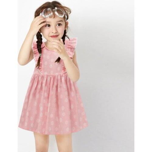 Girls dress summer 2020 new cotton fashion lace polka dot princess dress