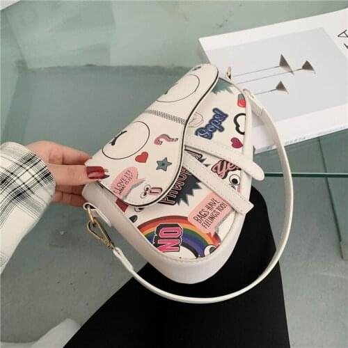 Niche Design Bag Womens Summer 2021 New Fashion Cute Fashion Printed Underarm Saddle Bag High-Grade Messenger Bag Hand Bags