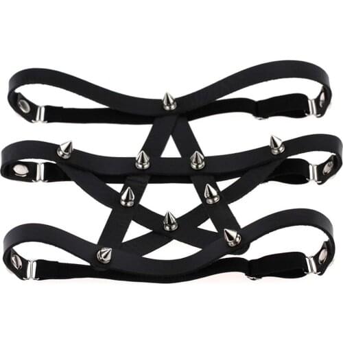 Sexy PU Leather Garter Women Punk Sexy PU Leather Strap Leg Harness Bondage Belts Garter Belt Harajuku Elasticity Body Harness