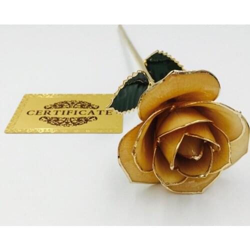 Gold Plated Real Rose inside natural white color with gift box and stand for Valentine day Gifts lover gift