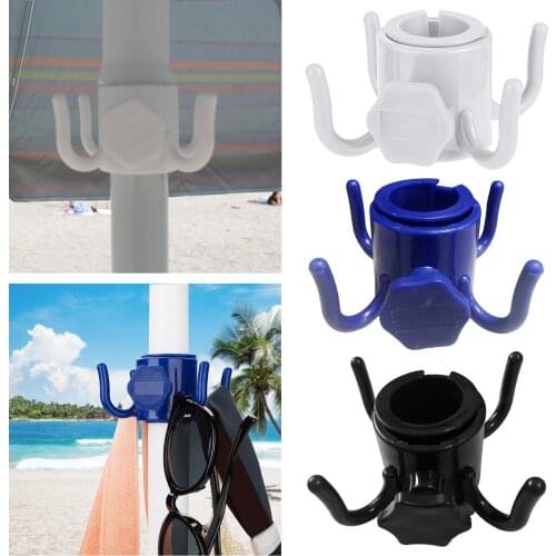 Durable Beach Umbrella Hanging Hook 4 Prongs Screw Lock ABS Towels Camera Bags Clothes Hanger Camping Holder Trip Clip