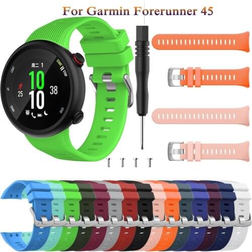 Silicone Band for Garmin Forerunner 45 45s Swim 2 Watchband Strap Sport Replacement Wristband Bracelet Correa with Tool Straps