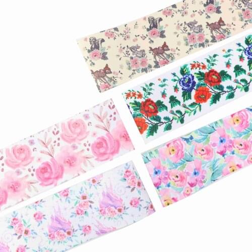 22MM 25MM 38MM 50MM 75mm Printed Pattern on Grosgrain Ribbon for diy ribbon