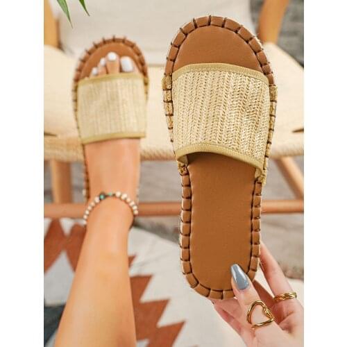 Summer Women Sandals Shoes Flip Flops Open Toe Ladies Casual Flat Slides PU Leather Female Slippers High Quality Sandalias Mujer