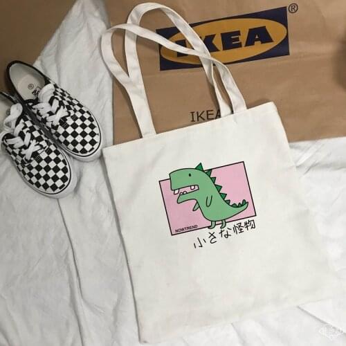 Korean cute letter shoulder bag female new cartoon Harajuku letter print Japanese dinosaur fashion casual summer shoulder bags