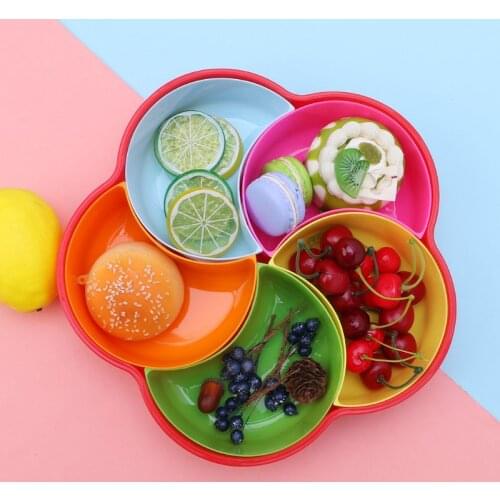 T84E Multi-function Snack Plates Candy Box With Lid Home Large Capacity Fruits Nut Storage Dessert Tray Snack Dish