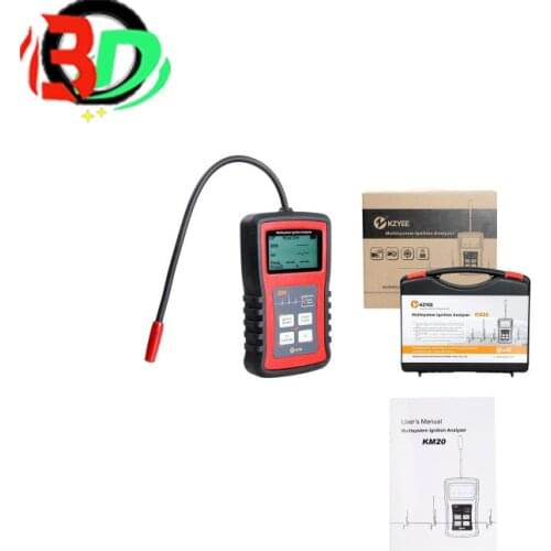 KZYEE KM20 Multi-system Ignition Analyzer Tester Measure RPM Spark Volt Spark Burn Time Car Spark Plug Tester Spark System Chec