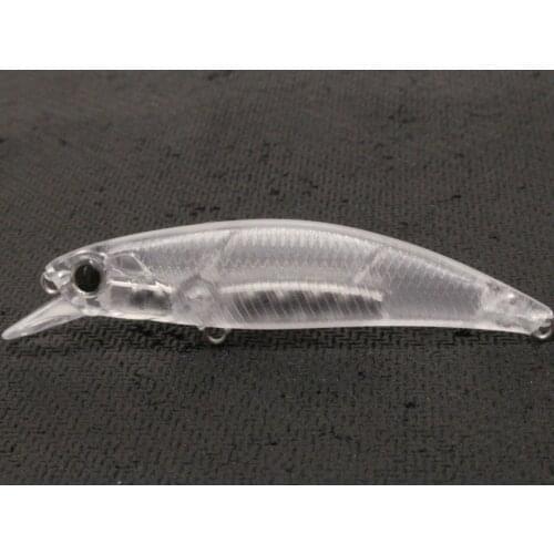 WLure 6.5cm 3.3g Sinking Minnow Unpainted Transparent Jerkbait Blank Lure Customize Painting UPM777P10